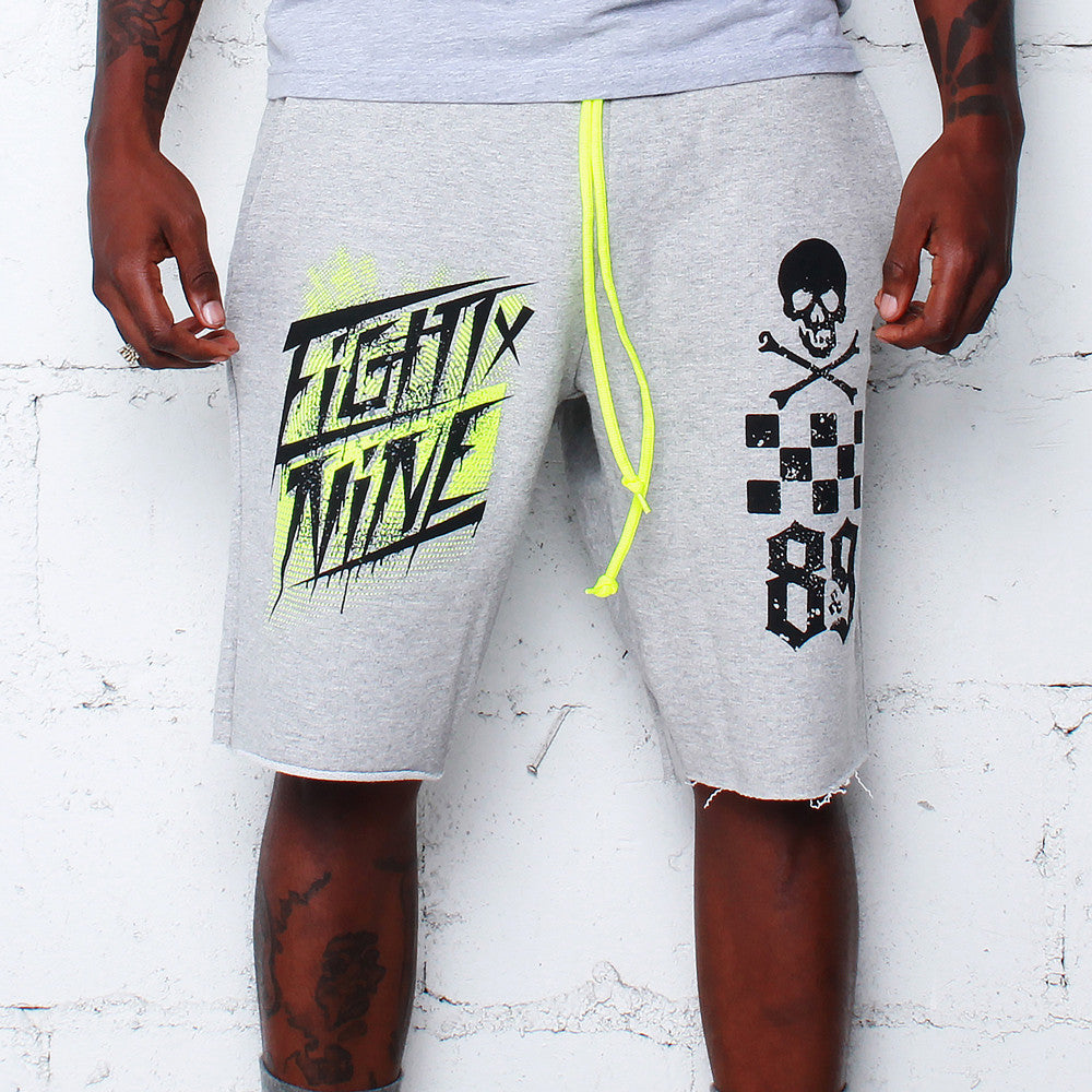 Race Team Grey French Terry Shorts Volt - 1