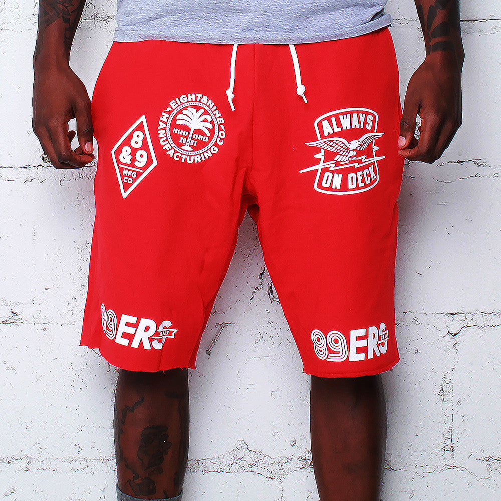 Kustom Life French Terry Shorts Red - 1