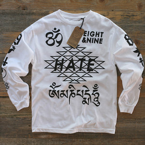 Hate Jersey L/S Tee White - 1