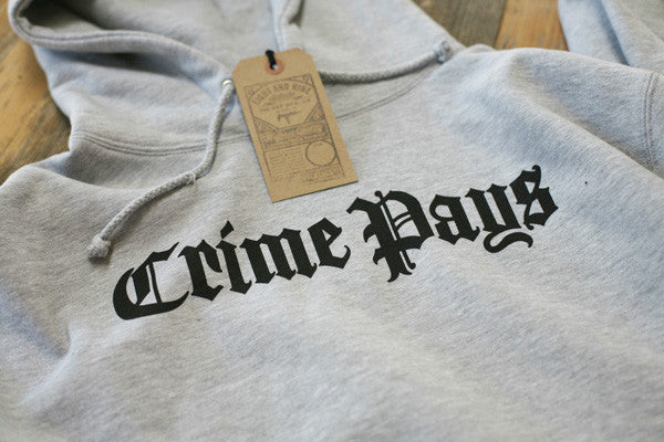 Crime Pays Hooded Sweatshirt Grey - 2