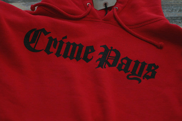 Crime Pays Hooded Sweatshirt Red - 2