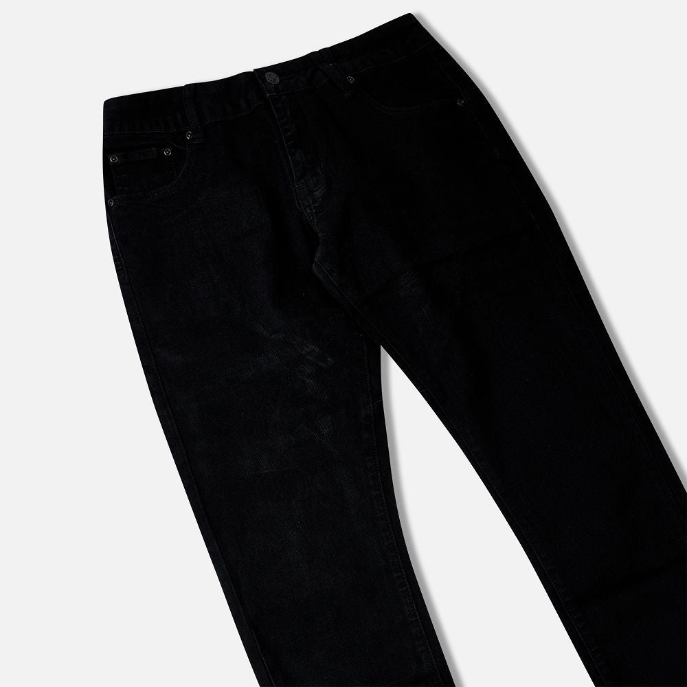 Jet Black Denim 3d Slim Tapered Jeans