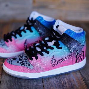 Nike Air Force 1 Custom Shoes Low South Beach Miami Vice Pink Teal Black  White