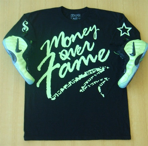 Foamposite Electric Green Money Over Fame T Shirt - 2