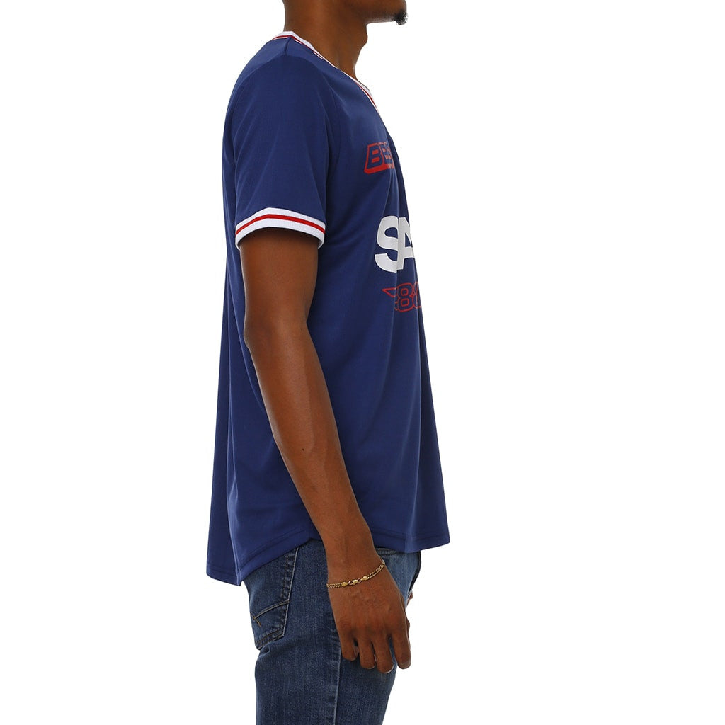 Paid Soccer Jersey Navy side