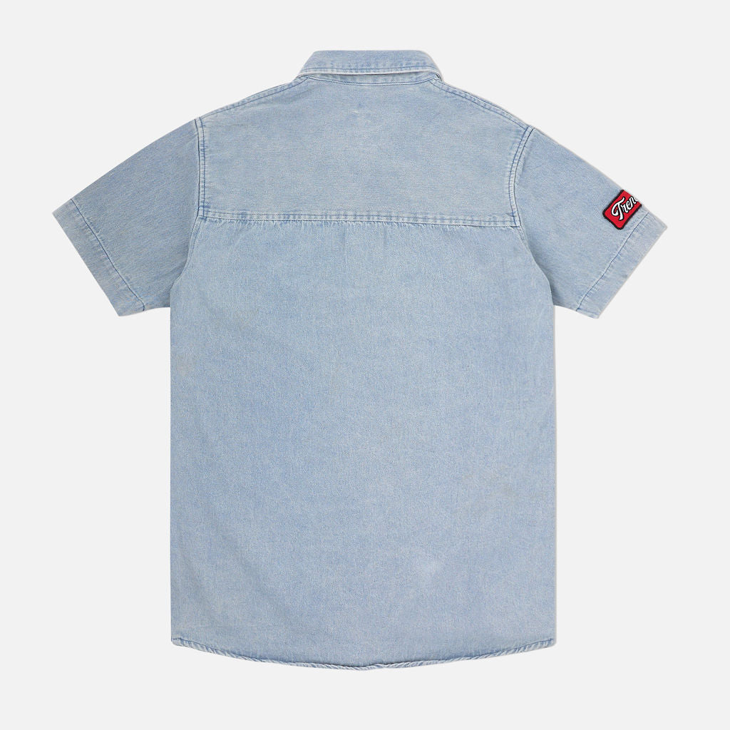 Patched Out Mechanic Shirt Light Washed