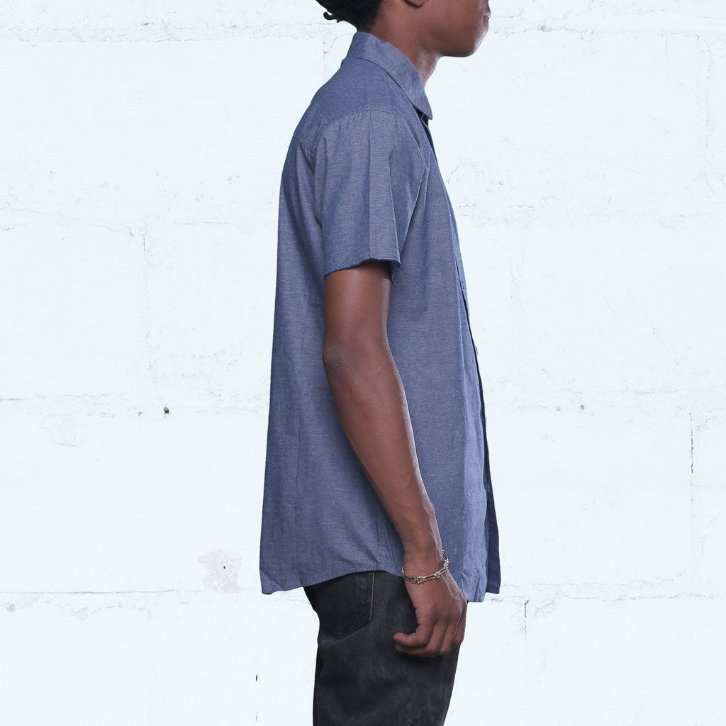 Pelican Bay Chambray Button Up Shirt Navy Side Streetwear