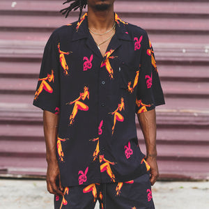 Players Club Resort Button Up Shirt Black | M | Men's Streetwear Players Club Resort Button Up Shirt Black | M | Men's Streetwear