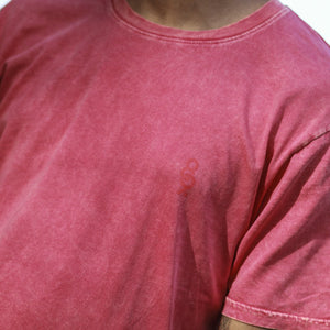 Red Keys Elongated Mineral Wash T Shirt crest Streetwear