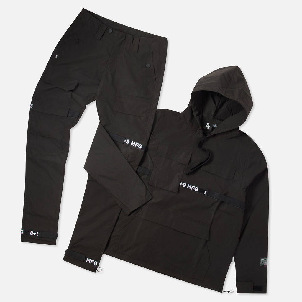 Strapped Up Rip Stop Utility Anorak Jacket Black