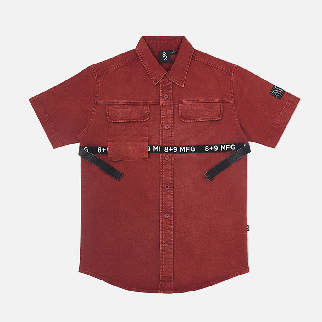 Strapped Up Button Up Shirt Vintage Rust