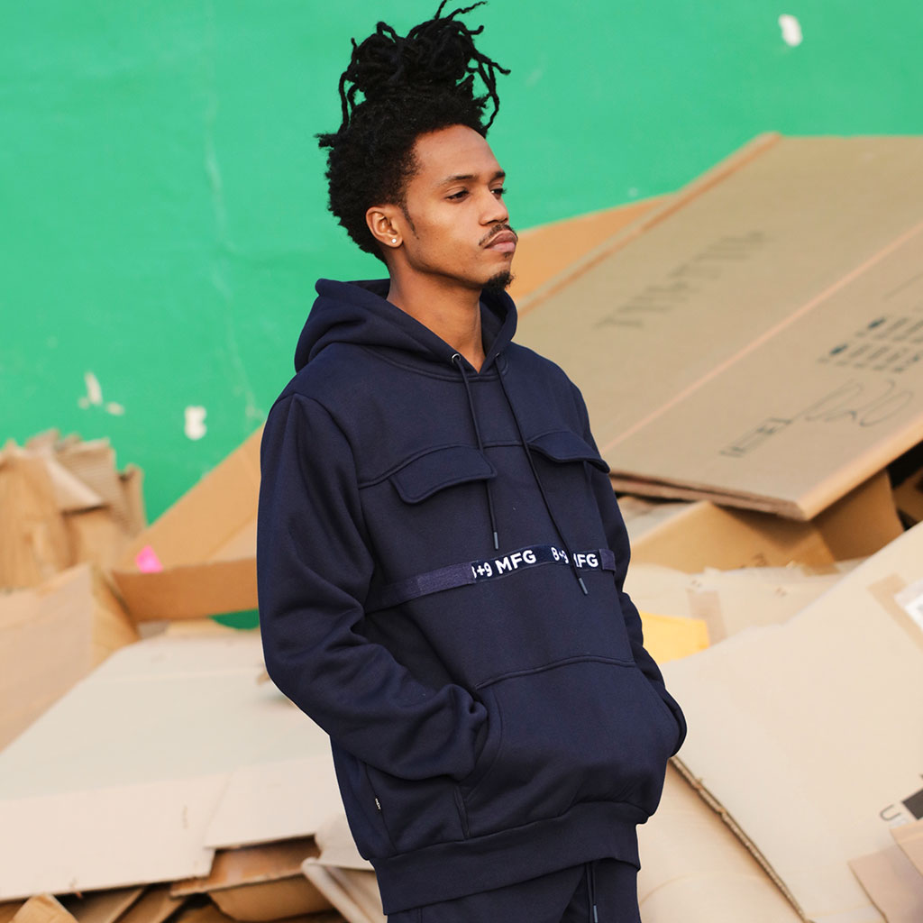Strapped Up Fleece Hoodie Navy