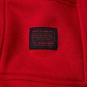 Strapped Up Slim Fleece Sweatpants Red