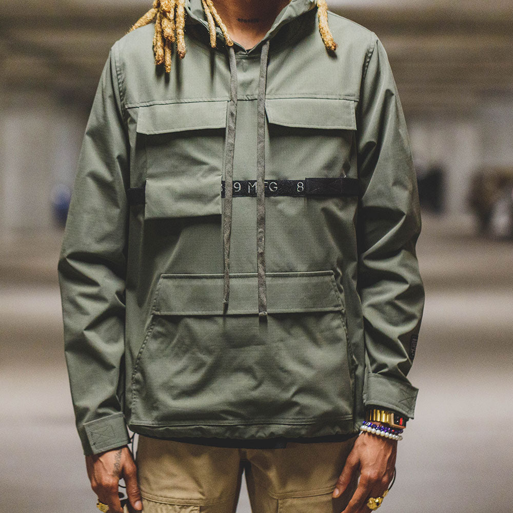 Straight Rip Jacket Strapped Up Rip Stop Utility Anorak Jacket Olive – 8&9 Clothing Co.