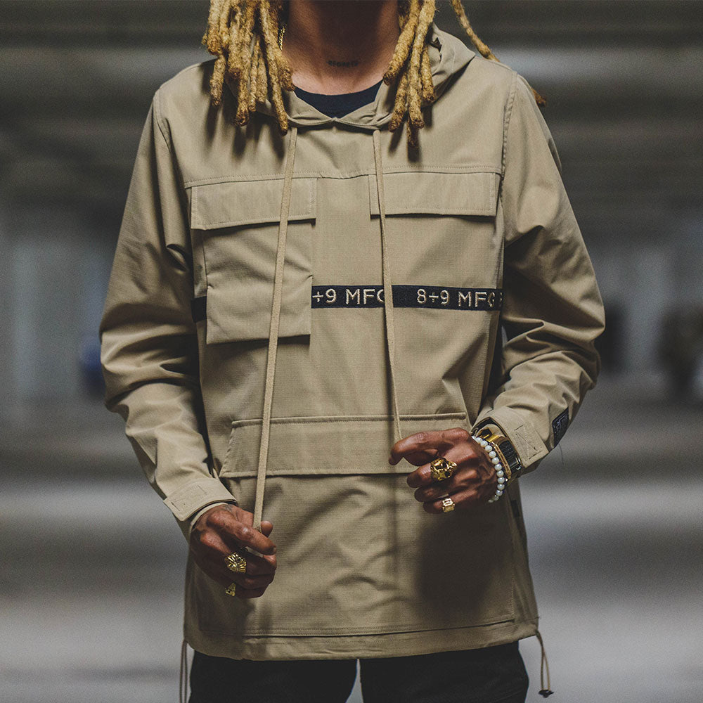 Strapped Up Rip Stop Utility Anorak Jacket Sand – 8&9 Clothing Co.