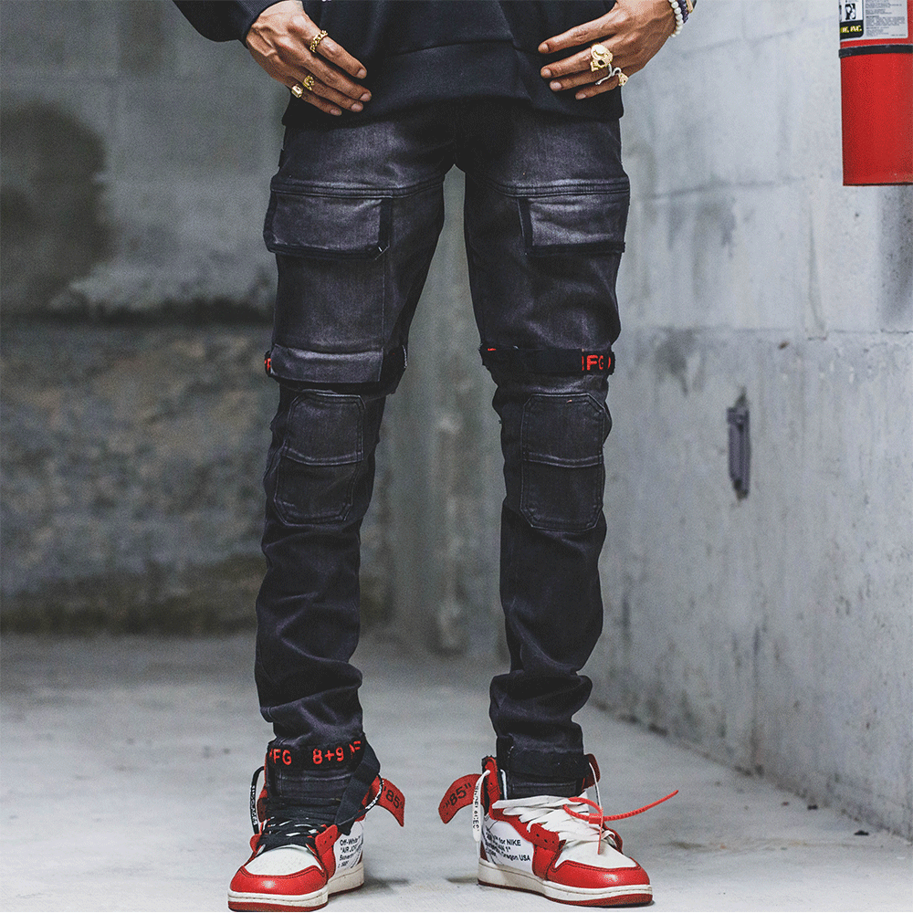 Strapped Up Slim Utility Jeans Bred