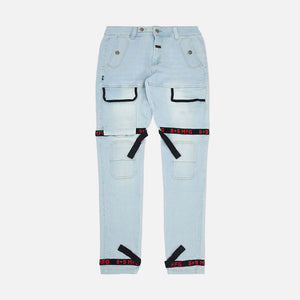 Strapped Up Slim Utility Light Washed Jeans Bred