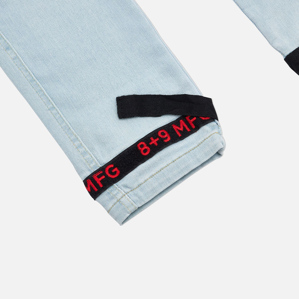 Strapped Up Slim Utility Light Washed Jeans Bred