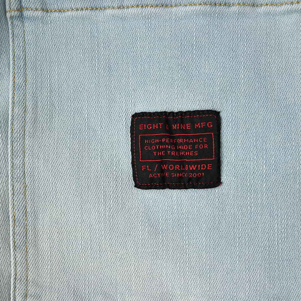 Strapped Up Slim Utility Light Washed Jeans Red Straps