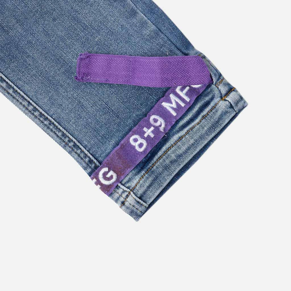 Strapped Up Slim Utility Medium Washed Jeans Purple – 8&9 Clothing