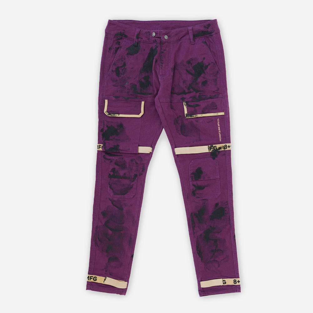 Strapped Up Utility Pant Berry Wash