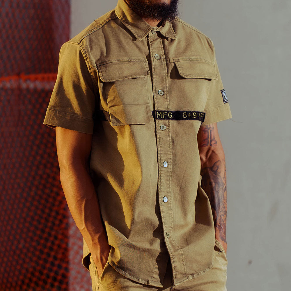 Patched Out Mechanic Shirt Black – 8&9 Clothing Co.