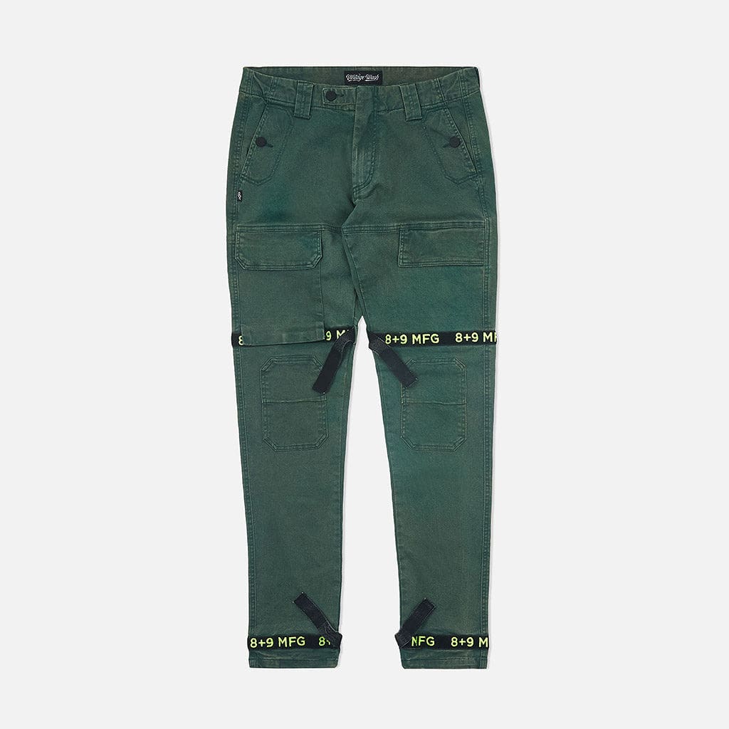 Strapped Up Vintage Washed Utility Pants Green