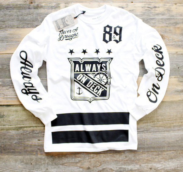 On Deck Jersey Tee White L/S - 1