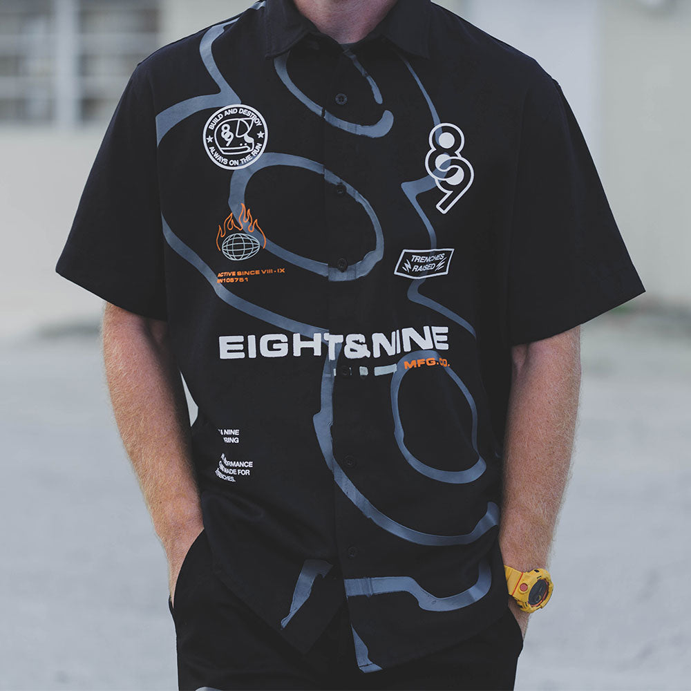 TrenchesMadeButtonUpShirtBlack