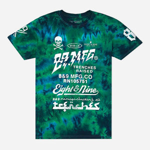 Trenches Raised T Shirt Tie Dye Blue