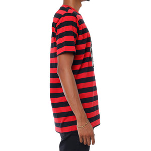YESTERDAY IS GONE STRIPED T SHIRT RED