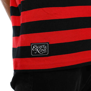 Yesterday Is Gone Striped T Shirt Red