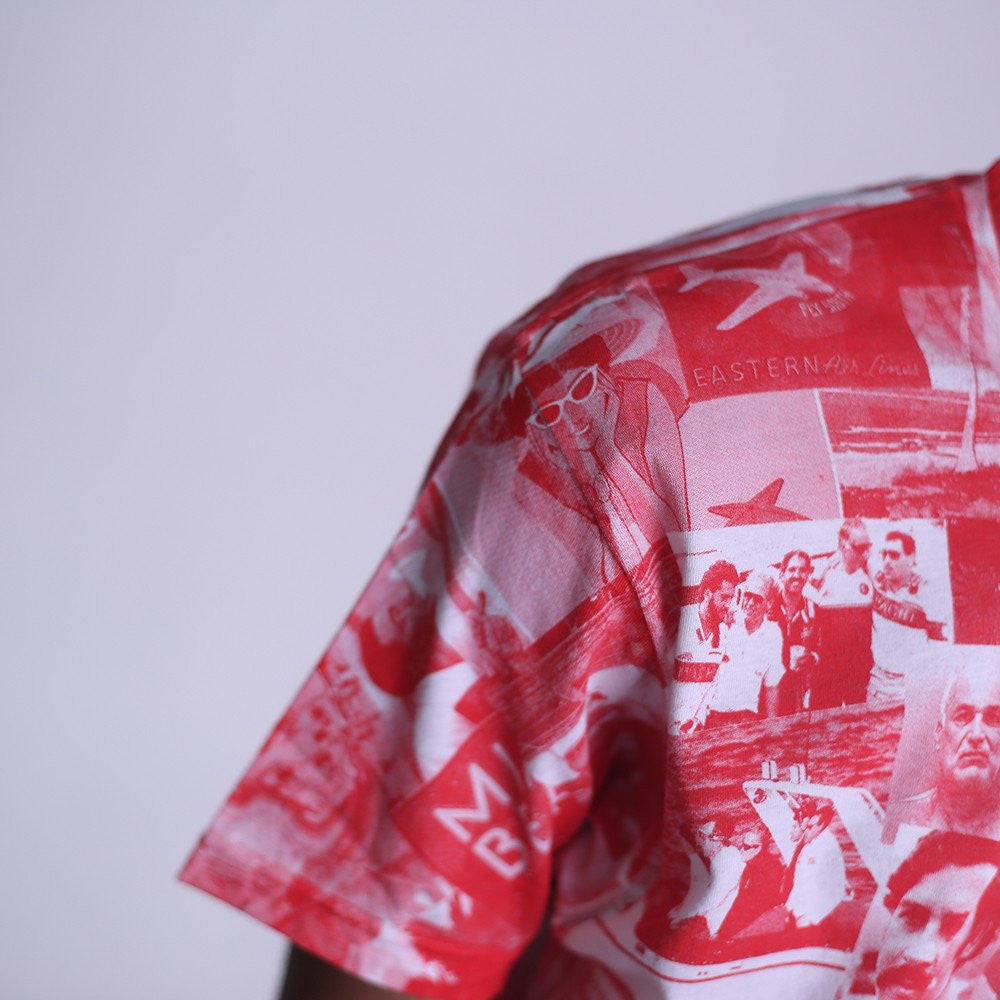 cartel all over print t shirt red sleeve