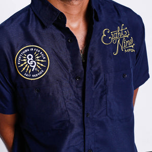 For Sale Button Up Work Shirt Navy
