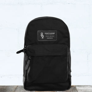 Triple Black Canvas Backpack