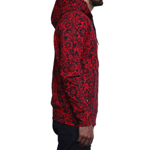 khoklohoma zip up hooded sweatshirt red side