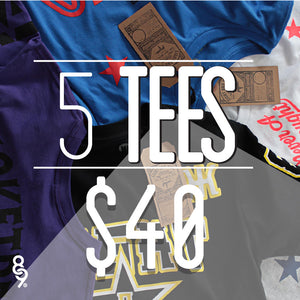 5 Assorted Tees For $40