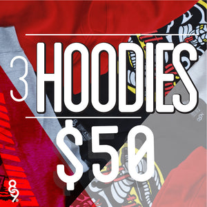 3 Hoodies $50 - Assorted