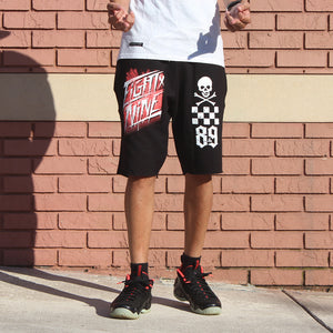 Race Team Black French Terry Shorts Infrared - 1