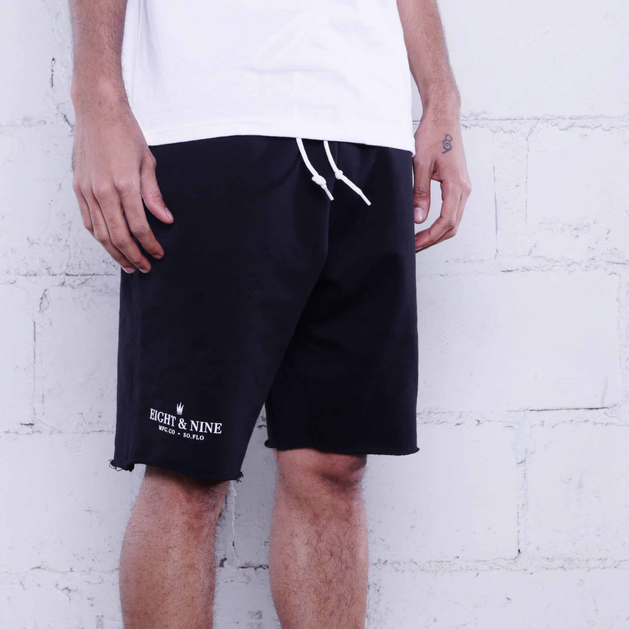 Rolee Premium Terry Shorts Black w/ White