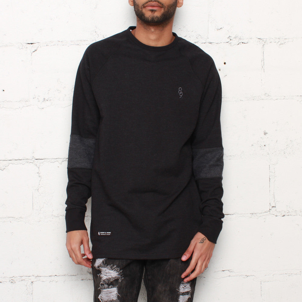 rudimental-paneled terry jersey black elongated shirt (1)