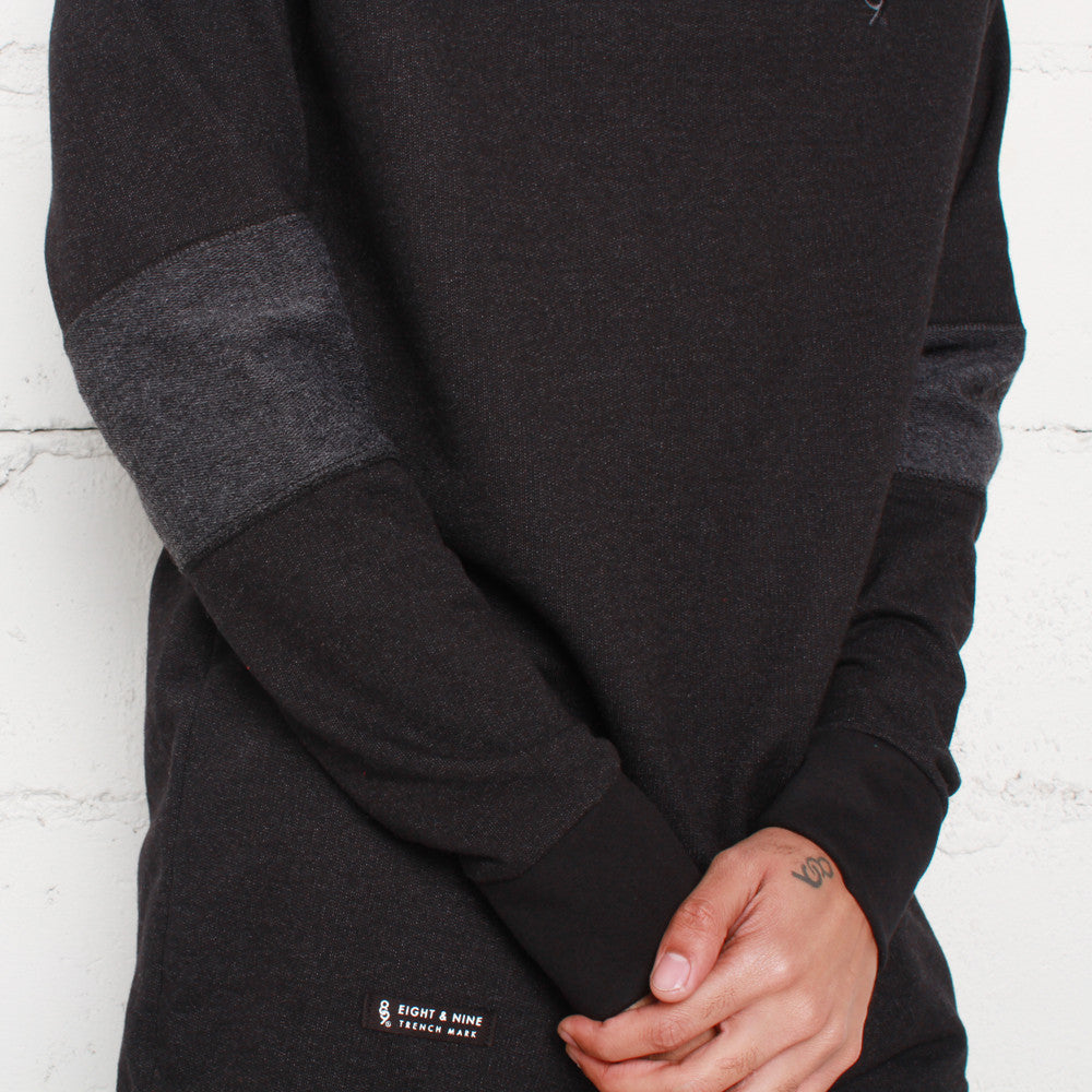 rudimental-paneled terry jersey black elongated shirt (4)