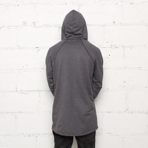 rudimental paneled terry hoodie charcoal elongated hoody (2)