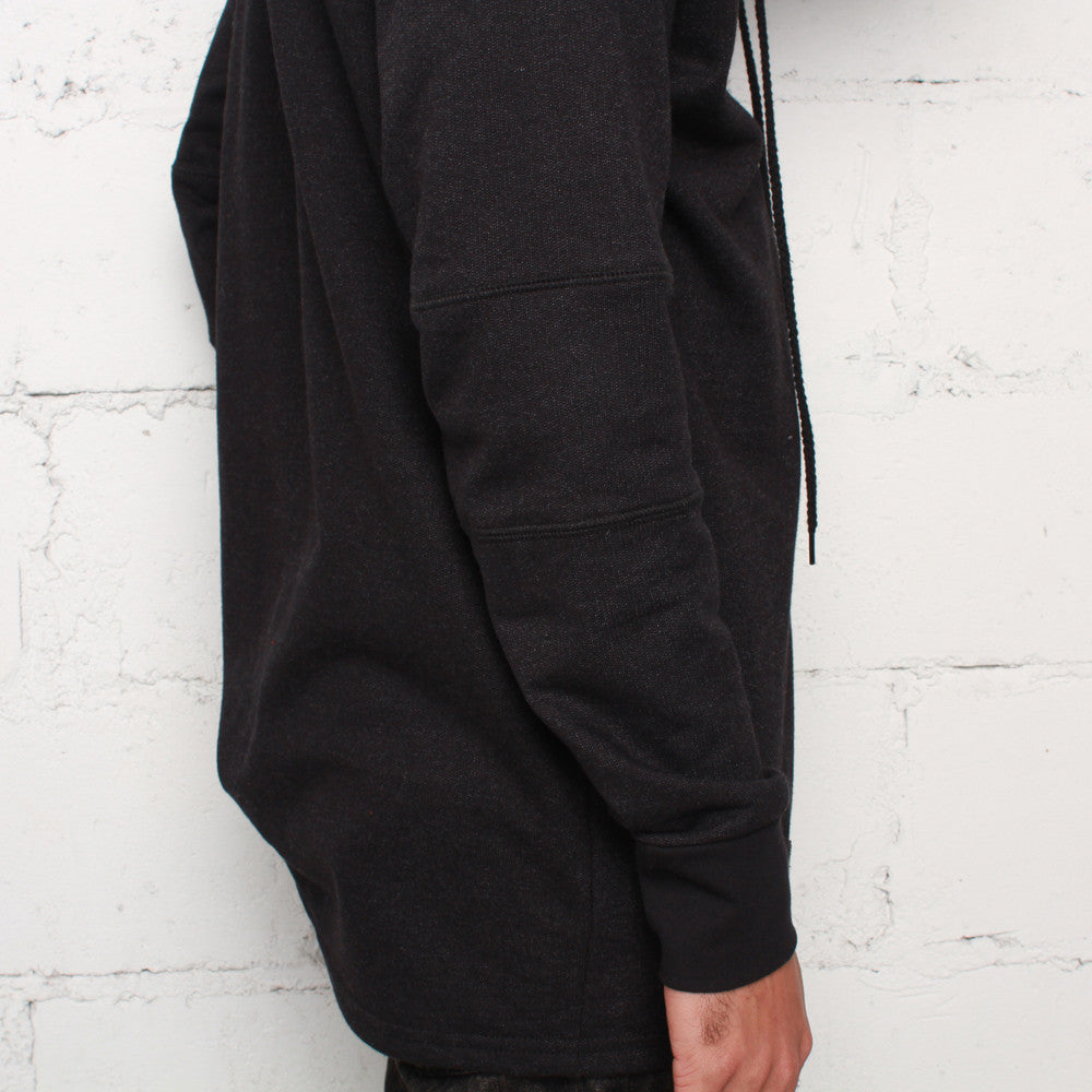 rudimental paneled terry hoodie elongated hoody black (3)