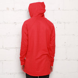 rudimental paneled terry hoodie red elongated hoody (3)