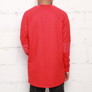 rudimental paneled terry jersey red elongated shirt (2)