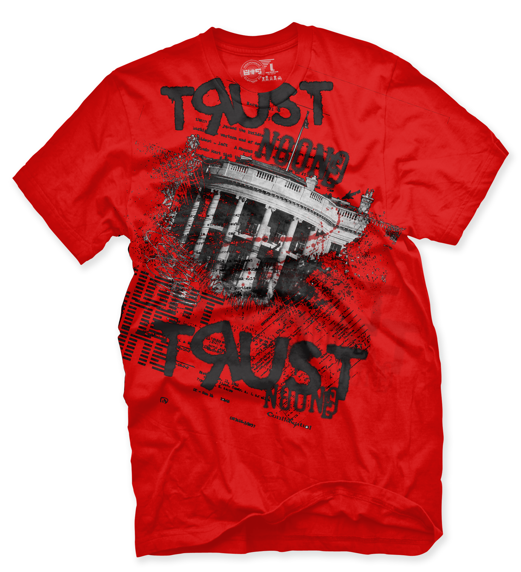 Trust No One Red T Shirt - 2
